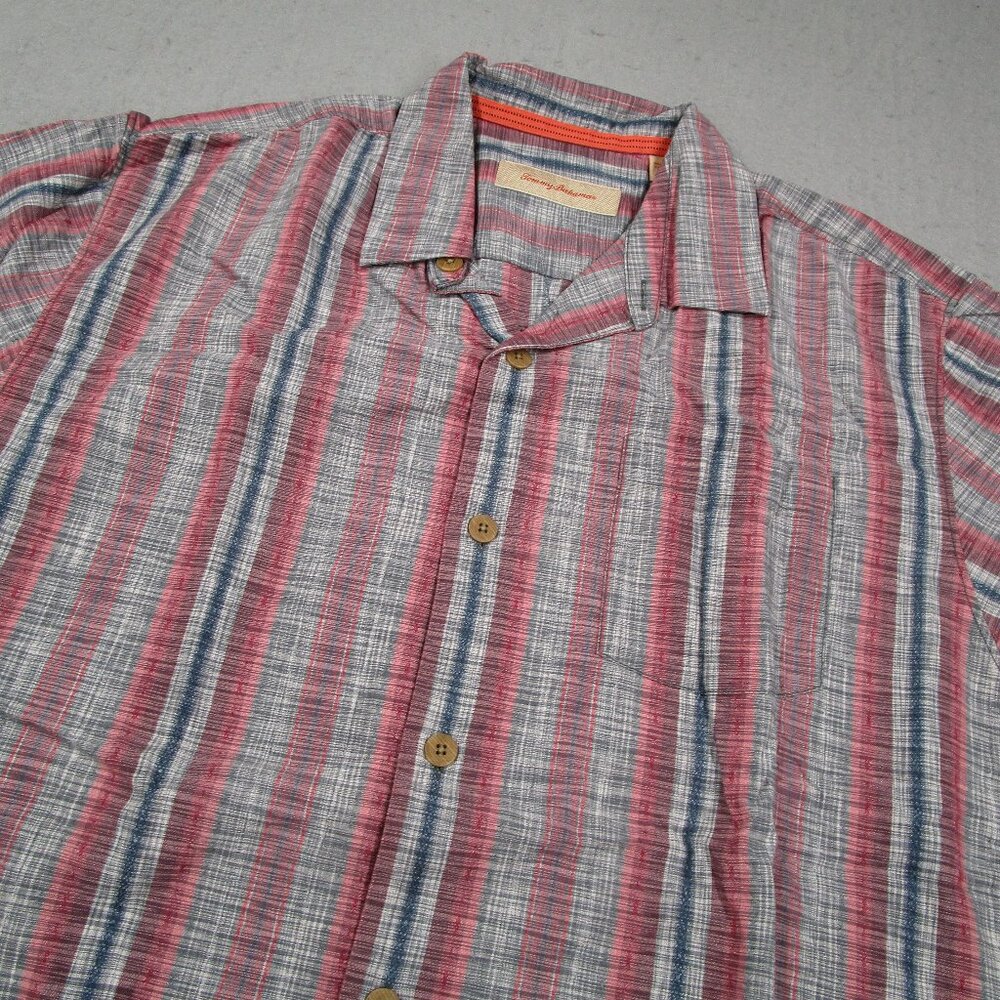 Tommy Bahama Shirt Mens Large Multicolor Silk Blend Hawaiian Button Up Tiki - Picture 2 of 8